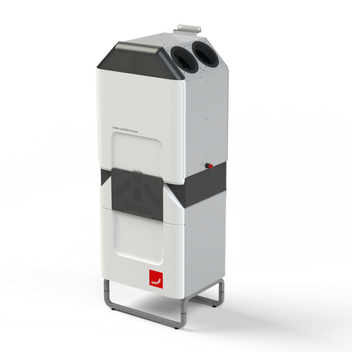 Zehnder_CSY_ComfoAir-Q+ComfoClime-Cool-24_Adapter-Set1_with shadow Rendering Zehnder ComfoClime 36 Comfortable indoor ventilation Angled view