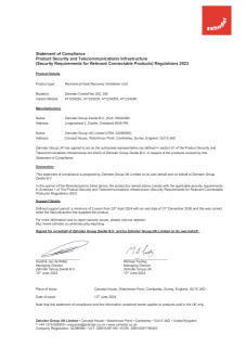 Zehnder_CSY_PSTI-Declaration - Zehnder ComfoAir Flex_June 2024